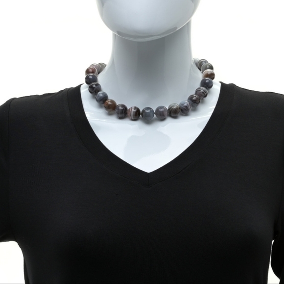 David Yurman Statement Couture Necklace With Agate And Moonstone - Picture 4 of 7